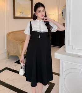 ชุดเดรสคลุมท้องสไตล์ออฟฟิศสุดหรู ดีไซน์คอระบาย รุ่น V987 ราคาถูก ระบายอากาศได้ดี ซึมซับเหงื่อได้ดี - Product Image 3