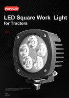Luz de Trabajo Cuadrada de 50W para Tractores John Deere, New Holland, Valtra, Caterpillar, Gehl, Komatsu, Faro Delantero, Lámpara de Trabajo LED de 4 Pulgadas
