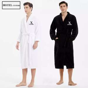 Unisex Coral Fleece Pluffy Velours Bademantel XL Größe Soft Touch Benutzer definiertes Logo <span class=keywords><strong>OEM</strong></span> <span class=keywords><strong>ODM</strong></span> Thermal Spa Robe Set für Zuhause Herbst Frühling - Product Image 3