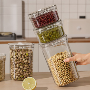 Contenants de stockage <span class=keywords><strong>alimentaire</strong></span> en plastique hermétiques pour l'organisation de la cuisine, bacs pour riz, céréales, épices, rangement de garde-manger et conteneurs - Product Image 5