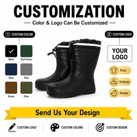 Bottes de pluie pour hommes en EVA couleur personnalisée, mi-mollet, avec embout renforcé, légères, antidérapantes, avec patch en caoutchouc