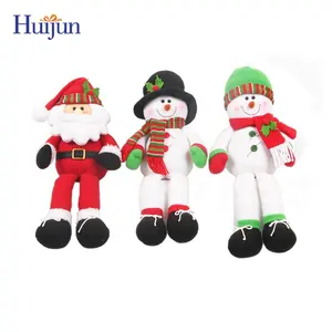 卸売カスタム新しいクリスマスギフトのアイデア友人サンタクロース & 雪だるまぬいぐるみ座っている人形クリスマスの装飾品の装飾