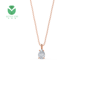 Collar con forma de pera y diamante blanco de 18k, joyería - Product Image 3