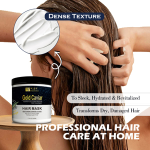 Masque capillaire Wiseking <span class=keywords><strong>Gold</strong></span> <span class=keywords><strong>Caviar</strong></span> 500 ml Contient de la kératine pour les cheveux ternes Nourrissant en profondeur et réparateur Hydratant Salon personnalisé Spa - Product Image 5
