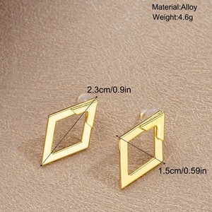 Pendientes de Aro con Forma de Diamante, Diseño Creativo y Simple, para Mujer, Joyería Femenina - Product Image 3