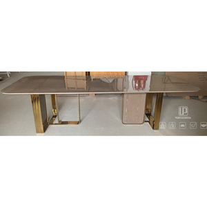Juego de Comedor de Alta Calidad para 6 Personas, Diseño Italiano Moderno, Acero Inoxidable 304 con Mesa de Madera, Modelo UP-5-1 - Product Image 1