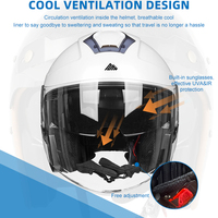 Casque de moto léger ECE 22.06 rétro étanche Racing Motor Cycle blanc demi-visage casque de moto intelligent