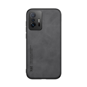 Étui de téléphone en cuir de luxe mince étui de sensation de peau de bébé avec étui de support de voiture magnétique pour Xiaomi 11T/11T Pro - Product Image 3