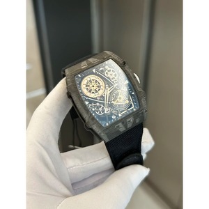 Reloj Mecánico de Lujo Personalizado, Hecho a Mano, con Correa de Lona y Fibra de Carbono, Diseño Hueco, Reserva de Energía de 24 mm, Estilo Ejecutivo - Product Image 1