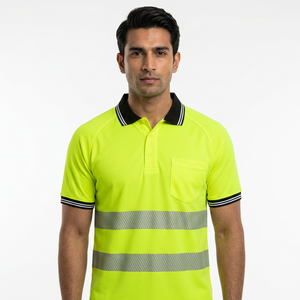Nouveauté 2024 - Polos de travail haute visibilité Clush Industries - T-shirts respirants en polyester/coton - Vêtements de sécurité pour le travail - Réfléchissants - Product Image 1