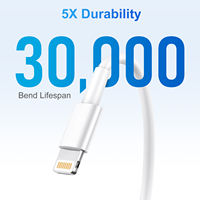 Câble USB certifié MFI à charge rapide 3A, 0,9 m/1,8 m/3 m, gaine en PVC, conducteur en cuivre pur pour iPhone 14/13/12/11 Pro Max et écouteurs