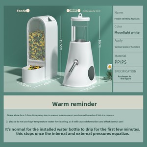 Juego de Comederos para Hámster Dorado Antiderrames de Gran Capacidad, <span class=keywords><strong>Bebedero</strong></span> y Comedero Automático de Plástico para Hámster - Product Image 3
