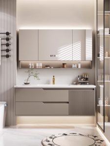 Oak painted slate hot-bent integrated basin bathroom cabinet bathroom washbasin washbasin basin combination - Product Image 2