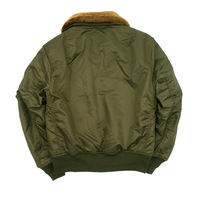 Blouson d'hiver pour homme avec col en fourrure de laine amovible, blouson aviateur vintage rembourré et chaud, vert olive