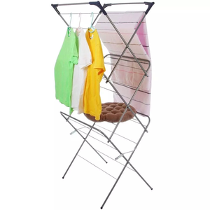 Factory <strong>UK</strong> Style Foldable Laundry Cloth Drying Rack Clothes Dryer Hanger <strong>Stand</strong> Horse Towel Clothes Airer - Product Image 5