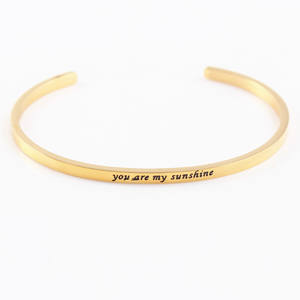 Haute Qualité 3MM Largeur Personnalisé Bracelets Inspirants Femmes Gravé Personnalisé Personnaliser Bracelets De Manchette En Acier Inoxydable - Product Image 6