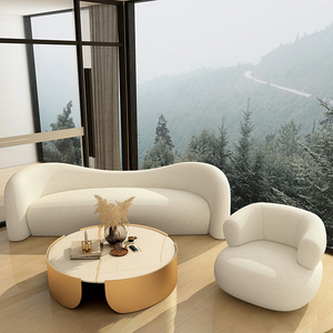 Divano Chesterfield Moderno Rotondo Gonfiabile Regolabile in Tessuto per Soggiorno Arredamento Casa - Product Image 2