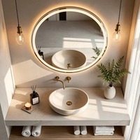 Espejo de Baño Moderno Inteligente con LED, IP44, Marco de Aleación de Aluminio, Antivaho, Ajustable de 3000K-6000K, Espejo Retroiluminado de Pared para Uso en Hoteles