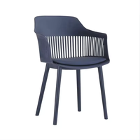 Chaises de salle à manger en plastique PP empilables avec accoudoirs, style moderne, pour restaurant, salon, chaises longues modernes