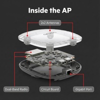 R2H28A Aruba AP-505 Wi-Fi 6 AP, Optimización de RF con IA, Inalámbrico Empresarial para Interiores, Envío Rápido