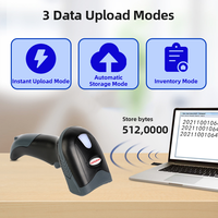 Luckydoor K-215R 1D Wireless USB Handheld Barcode Scanner dengan Kapasitas Membaca Ukuran A4 Pemindai Stok Otomatis Berkecepatan Tinggi