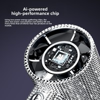 Mini ventilateur portable de luxe avec strass, rechargeable par USB, avec affichage LED de la puissance et vitesse du vent réglable