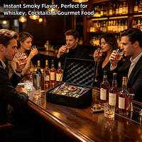 Kit de fumage de whisky premium pour cocktails, torche, 4 saveurs, copeaux de bois, infuseur, accessoires de bar, coffret cadeau pour hommes, logo personnalisé LK