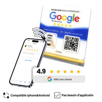 Support de carte NFC personnalisé en acrylique, époxy, PVC, bois, avec puce NTAG213 13,56 MHz pour Google Reviews, Instagram, TripAdvisor, Facebook