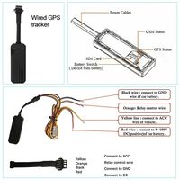 Rastreador GPS 4G+2G de 4 pines, voltaje amplio de 9-90V, alarma ACC, corte de motor, sensor de vibración, batería de respaldo incluida