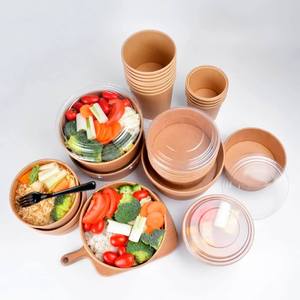 Bols à soupe à emporter bol en papier carré emballage alimentaire à emporter