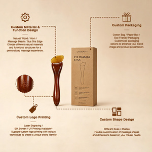Barra de Masaje Facial de Cuerno Natural con Mango Ergonómico de Madera de Sándalo para Salones de Belleza y Aplicaciones de Bienestar - Product Image 2