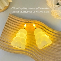 Lampe de chevet LED MSBN en forme de sapin de Noël, veilleuse décorative en plastique souple, bougie décorative pour chambre à coucher, cadeau de fête