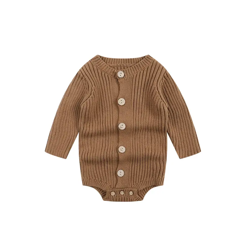 Il più nuovo maglione pagliaccetto carino puro a maniche lunghe in cotone organico neonato primavera autunno lavorato a maglia