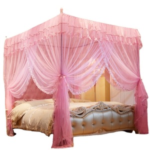 Mosquitero Plegable Tipo Tienda de Campaña con Tres Puertas, Diseño de Princesa, Soporte de Piso, Fibra de Poliéster Gruesa, para Uso Doméstico, Cama Doble - Product Image 5