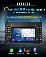 Autoradio Android 16 8 Go, unité centrale 7 pouces pour Mercedes Classe A/B W169 W245 Sprinter Viano Vito, CarPlay GPS Navi DSP 4G ES9072B