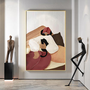 Nicho americano barroco <span class=keywords><strong>neoclásico</strong></span> Ins sala de estar pintura decorativa <span class=keywords><strong>arte</strong></span> Retro con sombrero Rosa lienzo pintura colgante - Product Image 2