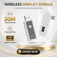 Émetteur et récepteur HDMI sans fil, 30 m 1080p, kit d'extension portable Plug&Play, transmettez le flux AV sur un moniteur depuis un ordinateur portable/PC/TV, blanc