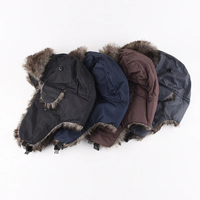 Chapeau d'hiver pour homme, style aviateur, avec cache-oreilles, chaud, imperméable, pour le ski, casquette bomber russe, protège-oreilles chauds russes