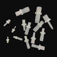 Raccord de tuyauterie en PP blanc naturel, fileté mâle G1/2'', surface lisse, coudé droit, adaptateur de tuyau cannelé, filetage hexagonal, jusqu'à 100 PSI, 120°C