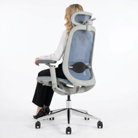 Nouvelle chaise de bureau ergonomique en aluminium avec dossier en maille, pivotante, confortable, inclinable, pour cadre, directeur, conférence