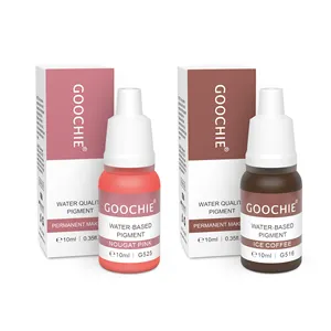 Goochie Pigmen Microblading Cair, Tinta Tato Hitam Kopi Coklat, Pigmen Makeup Permanen