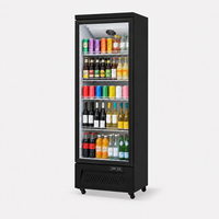 Upright Glass Door Drink Refrigerator 2-8°C Air Cooling Beverage Showcase Cabinet for Convenience Store