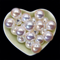 Perles synthétiques irisées effet cristal Mabe, brillantes, imitation Akoya, demi-percées, 6-16 mm, perles lâches