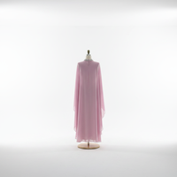 Nouvelle Collection 2026 – Abaya Modeste d'Été en Polyester, Style Dubaï, avec Pompons, Couleur Unie, Longue Manche, Longueur Ras du Sol