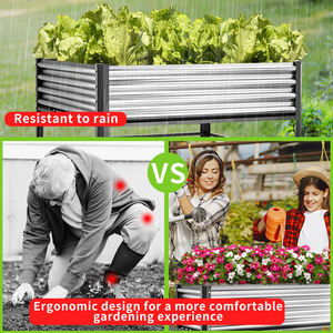 Jardinière en métal bon marché en gros Kit en acier avec pieds surélevés Jardinières Lits de fleurs pour légumes - Product Image 2