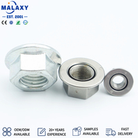 Écrou autobloquant industriel MALAXY, anti-desserrage, en acier au carbone zingué, norme DIN, fabrication OEM ODM