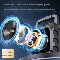 Haut-parleur portable Great Wall 5.1 pour l'extérieur, 10W, haute puissance, pour la danse carrée, le karaoké et l'usage domestique, avec batterie intégrée et microphone