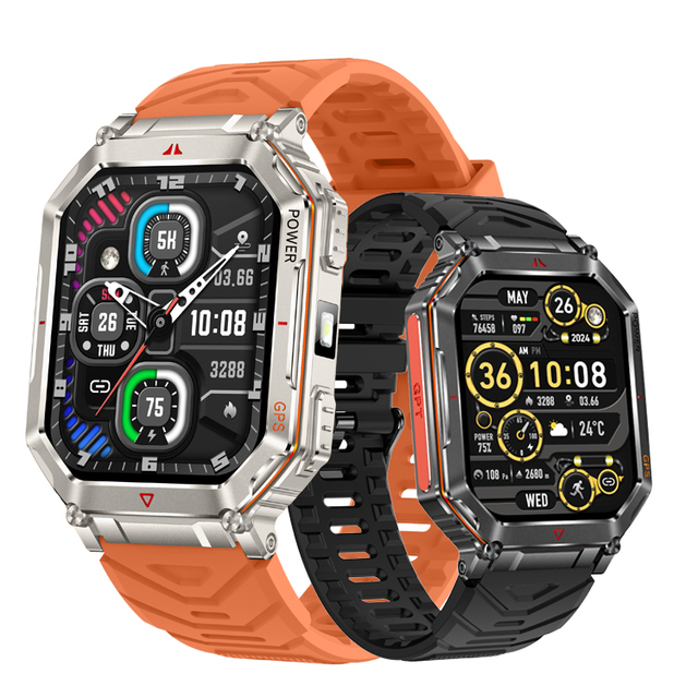 GPS Smart Watch KR92 Flashlight 2.01 Inch Screen CHAT GPT BT Call Blood Oxygen Heart Rate Health Monitoring Sports Smartwatch