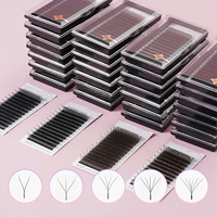 Extensions de cils en cachemire de haute qualité, sans cruauté, volume russe facile à poser, cils individuels longs en velours noir mat