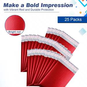 Bolsa de Correo de Burbujas Roja Mate, Resistente a Impactos y al Agua, Bolsa de Embalaje para Logística de Comercio Electrónico - Product Image 3